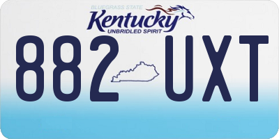 KY license plate 882UXT