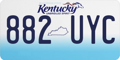KY license plate 882UYC
