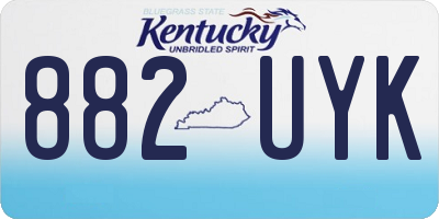 KY license plate 882UYK