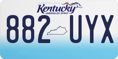 KY license plate 882UYX