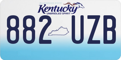KY license plate 882UZB