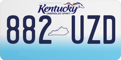 KY license plate 882UZD