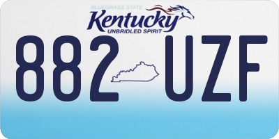 KY license plate 882UZF