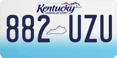 KY license plate 882UZU