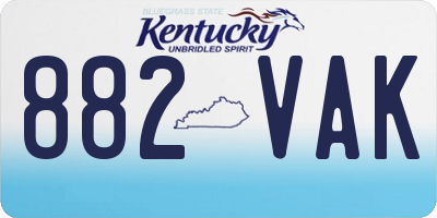 KY license plate 882VAK