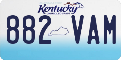 KY license plate 882VAM