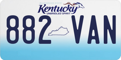 KY license plate 882VAN