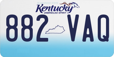 KY license plate 882VAQ