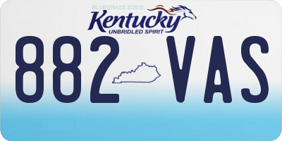 KY license plate 882VAS