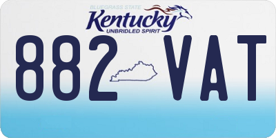 KY license plate 882VAT