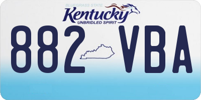 KY license plate 882VBA