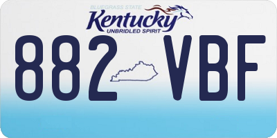 KY license plate 882VBF