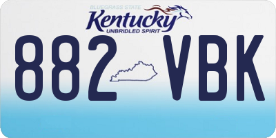 KY license plate 882VBK