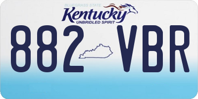 KY license plate 882VBR
