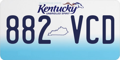 KY license plate 882VCD