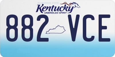 KY license plate 882VCE