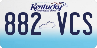 KY license plate 882VCS