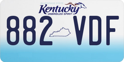 KY license plate 882VDF