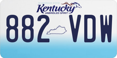 KY license plate 882VDW