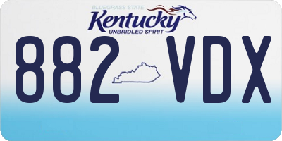 KY license plate 882VDX