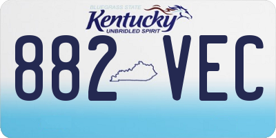 KY license plate 882VEC