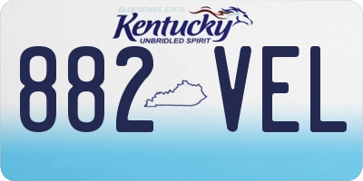 KY license plate 882VEL