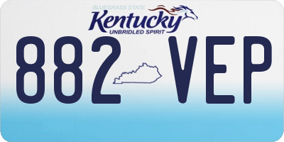KY license plate 882VEP