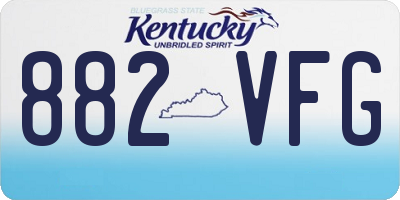 KY license plate 882VFG