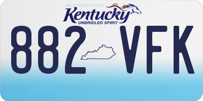 KY license plate 882VFK