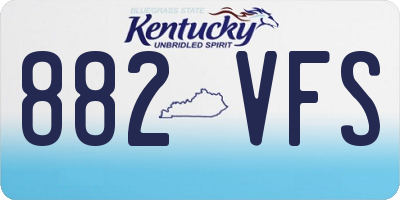 KY license plate 882VFS