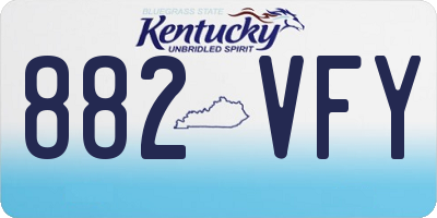 KY license plate 882VFY