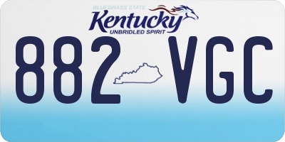 KY license plate 882VGC