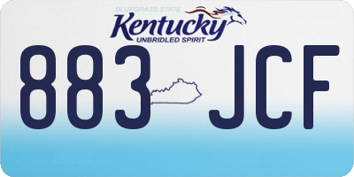 KY license plate 883JCF