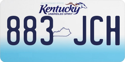 KY license plate 883JCH