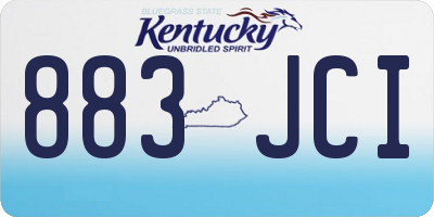 KY license plate 883JCI