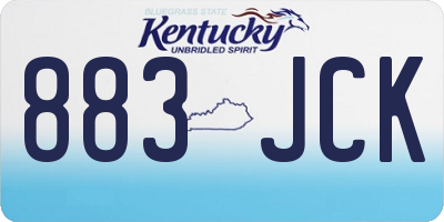 KY license plate 883JCK