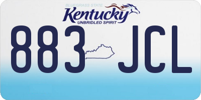 KY license plate 883JCL