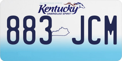 KY license plate 883JCM