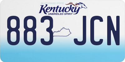 KY license plate 883JCN