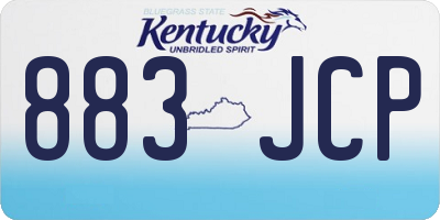 KY license plate 883JCP