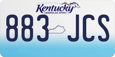 KY license plate 883JCS