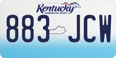 KY license plate 883JCW