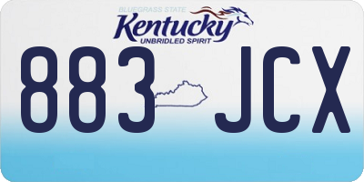 KY license plate 883JCX