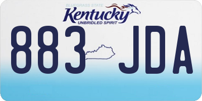 KY license plate 883JDA
