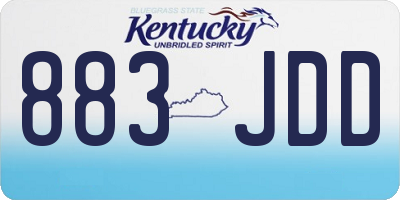 KY license plate 883JDD