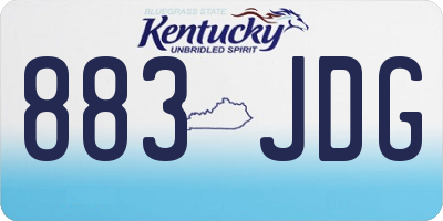 KY license plate 883JDG