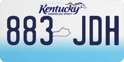 KY license plate 883JDH