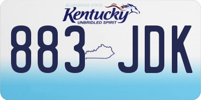 KY license plate 883JDK
