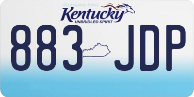 KY license plate 883JDP