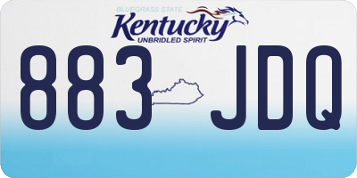 KY license plate 883JDQ